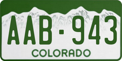 CO license plate AAB943