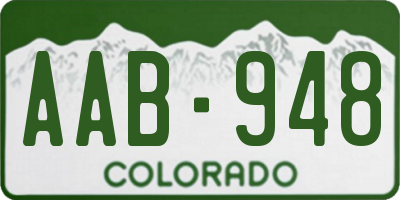 CO license plate AAB948