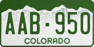 CO license plate AAB950