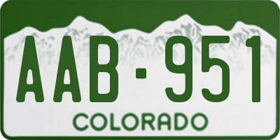 CO license plate AAB951