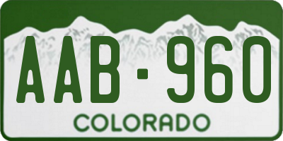 CO license plate AAB960