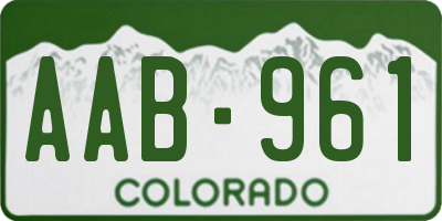 CO license plate AAB961