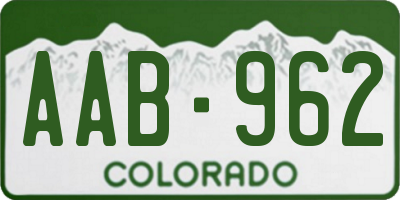CO license plate AAB962