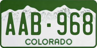 CO license plate AAB968