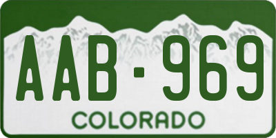 CO license plate AAB969