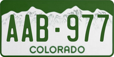 CO license plate AAB977