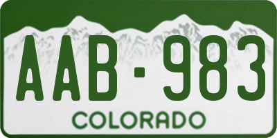 CO license plate AAB983