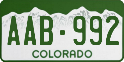 CO license plate AAB992