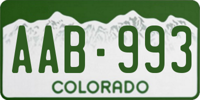 CO license plate AAB993