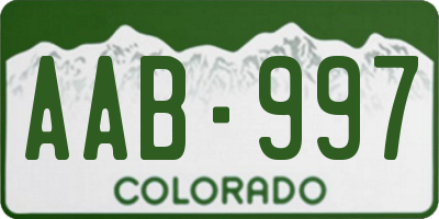 CO license plate AAB997