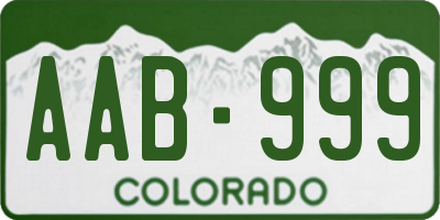 CO license plate AAB999