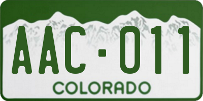 CO license plate AAC011