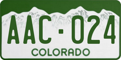CO license plate AAC024