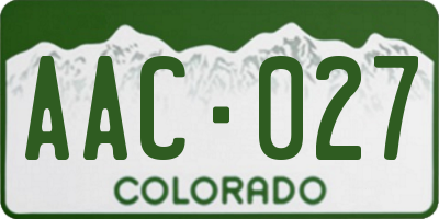 CO license plate AAC027
