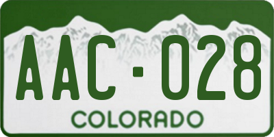 CO license plate AAC028
