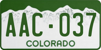 CO license plate AAC037