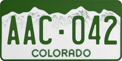CO license plate AAC042