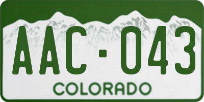 CO license plate AAC043