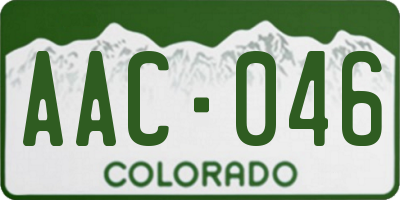 CO license plate AAC046