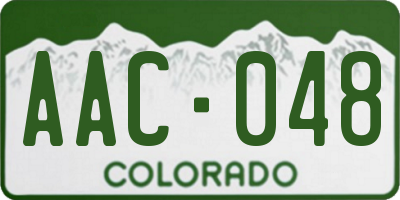 CO license plate AAC048