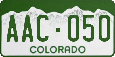 CO license plate AAC050