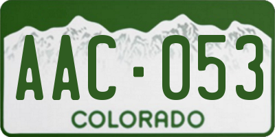 CO license plate AAC053