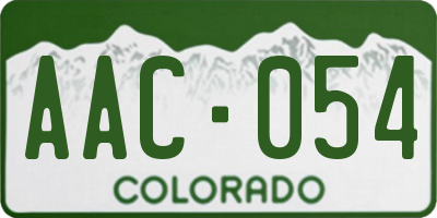 CO license plate AAC054
