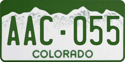 CO license plate AAC055