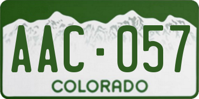 CO license plate AAC057