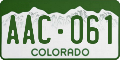 CO license plate AAC061