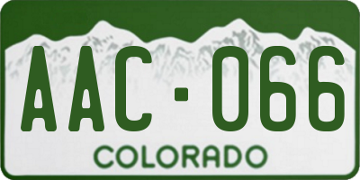 CO license plate AAC066