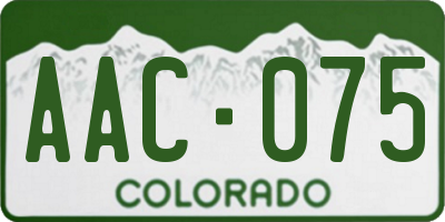 CO license plate AAC075