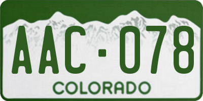 CO license plate AAC078