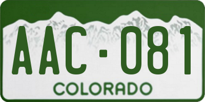 CO license plate AAC081