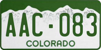 CO license plate AAC083