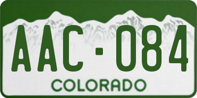 CO license plate AAC084