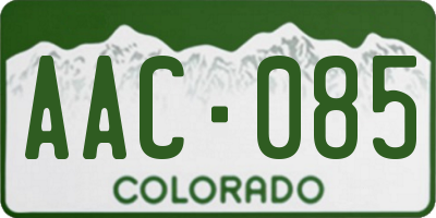 CO license plate AAC085