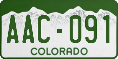 CO license plate AAC091