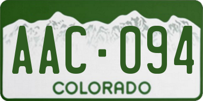 CO license plate AAC094