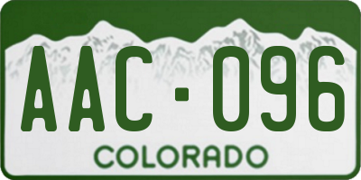 CO license plate AAC096