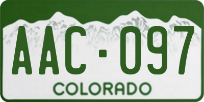 CO license plate AAC097