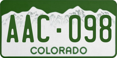 CO license plate AAC098