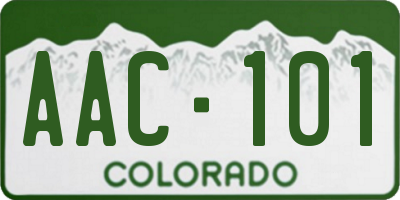 CO license plate AAC101