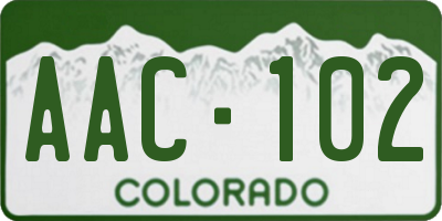 CO license plate AAC102
