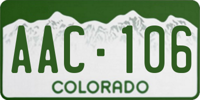 CO license plate AAC106