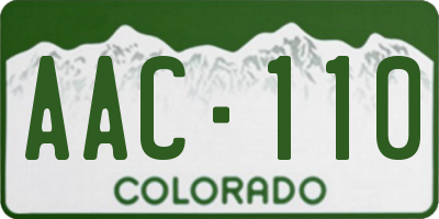 CO license plate AAC110