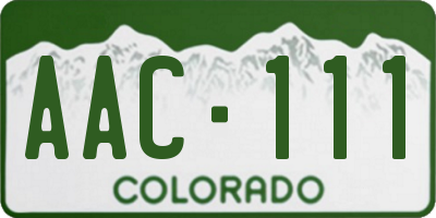 CO license plate AAC111