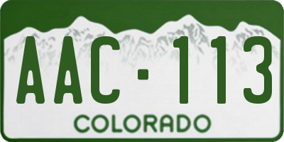 CO license plate AAC113