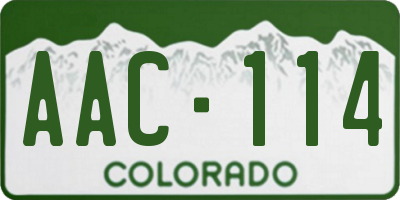 CO license plate AAC114