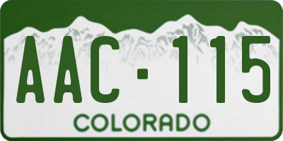 CO license plate AAC115